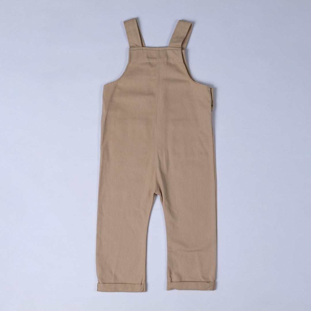 Rear view of beige dungarees from Aneby