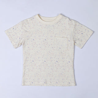 Product shot of the pastel speckled short-sleeved Aneby tee