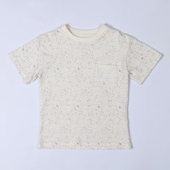 Product shot of the pastel speckled short-sleeved Aneby tee